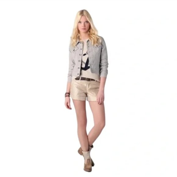 NWT CLUB MONACO MARIANNA low rise city shorts in champagne gold color sz 8 - Picture 2 of 7